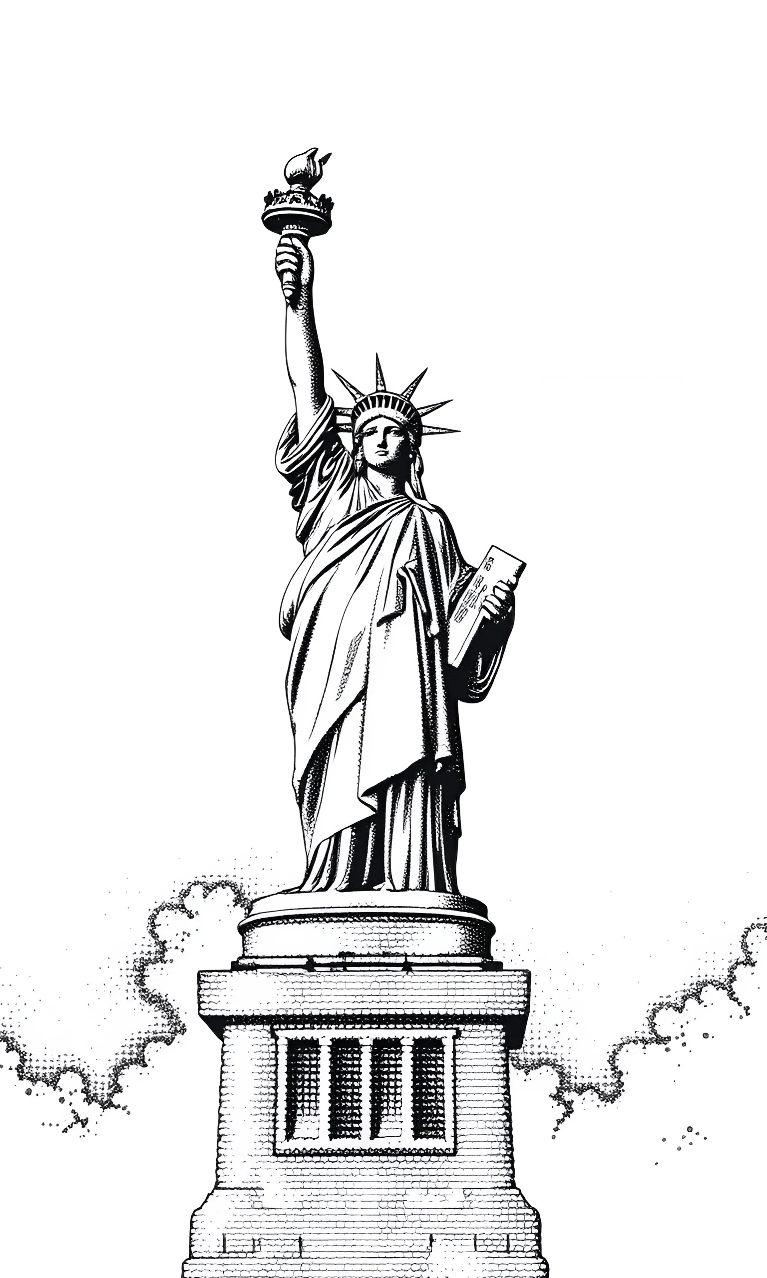 Statue of Liberty Outline Illustration - Free Download - AI Scribbles