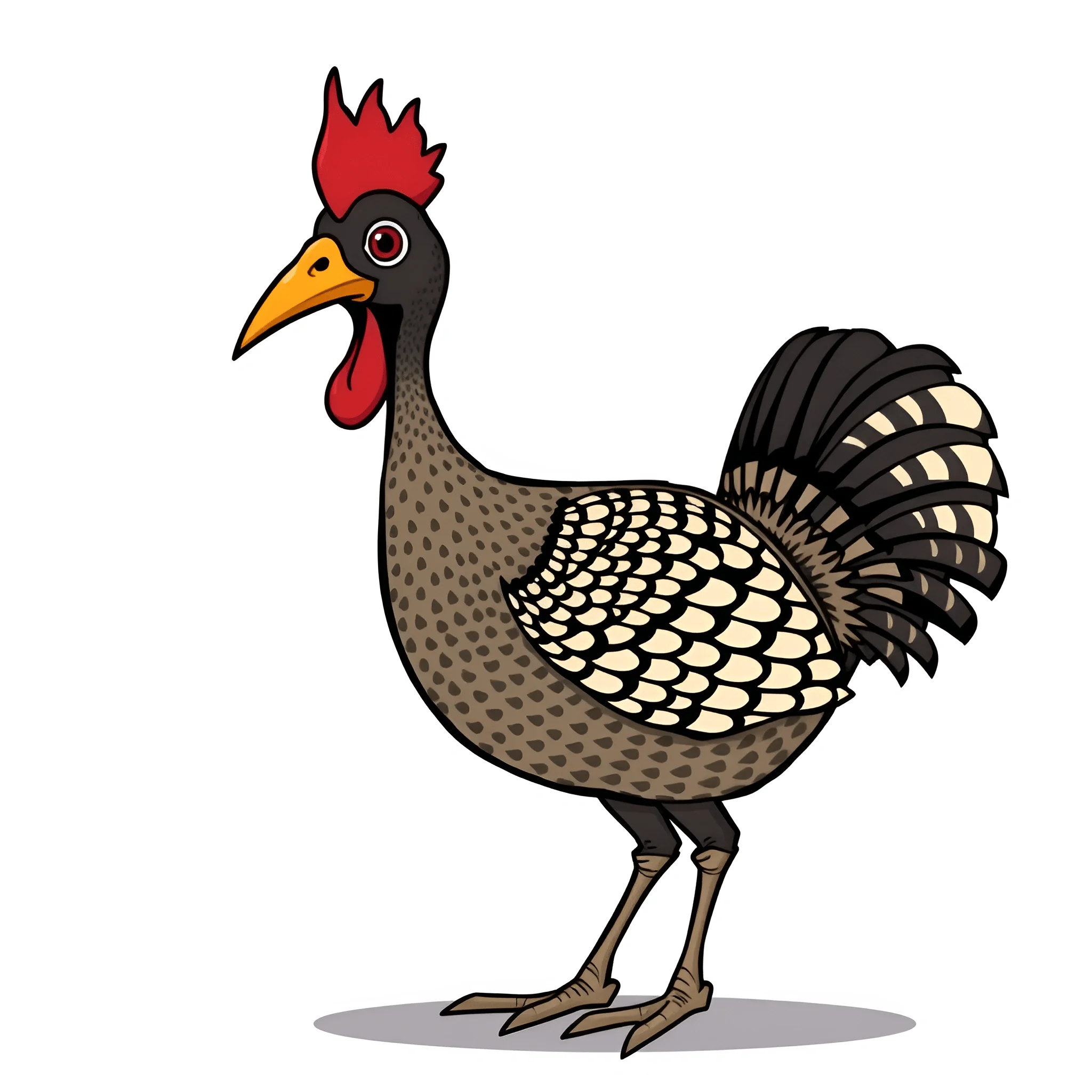 Cartoon Rooster Illustration - Free Download - AI Scribbles