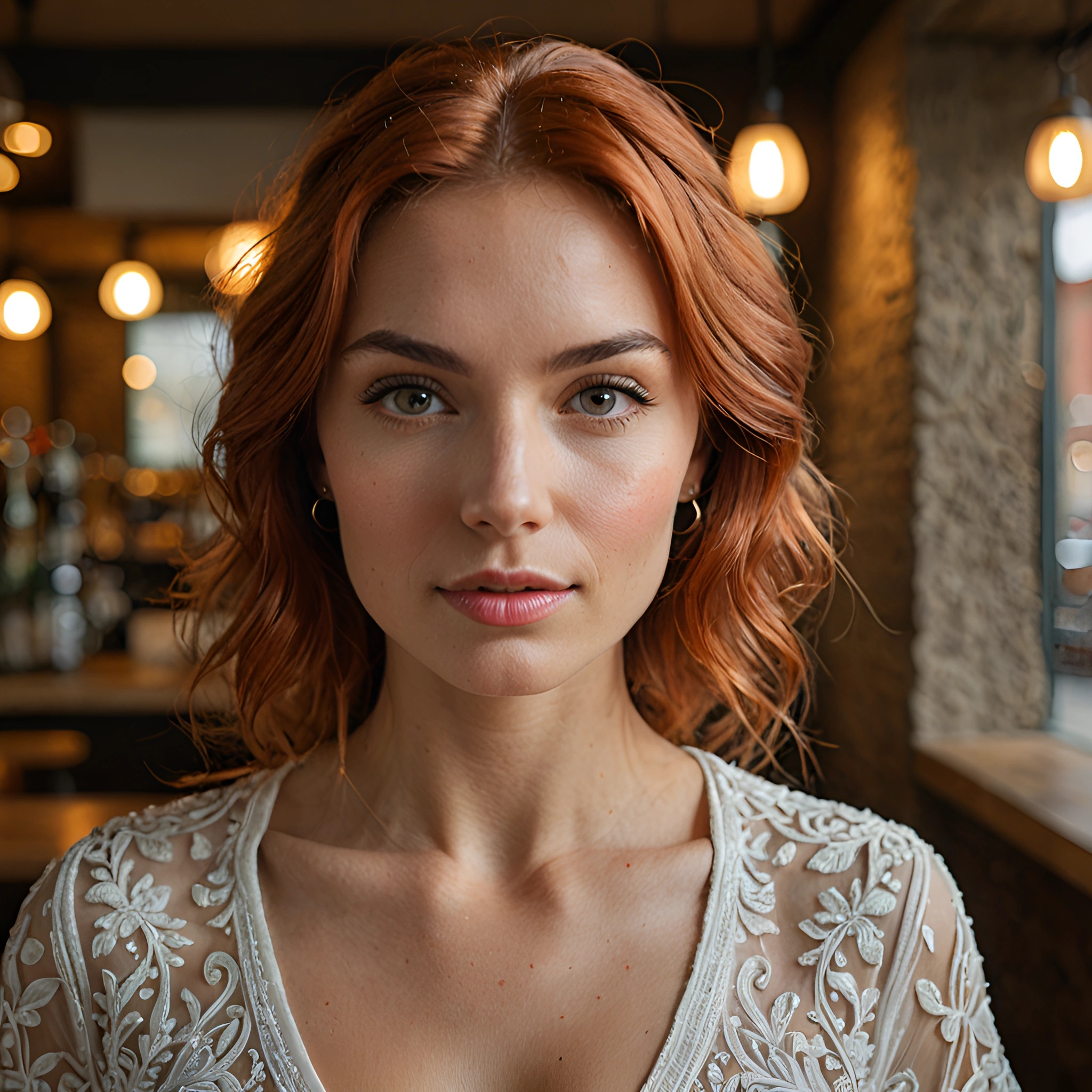 Portrait of a Woman with Wavy Red Hair - Free Download - AI Scribbles