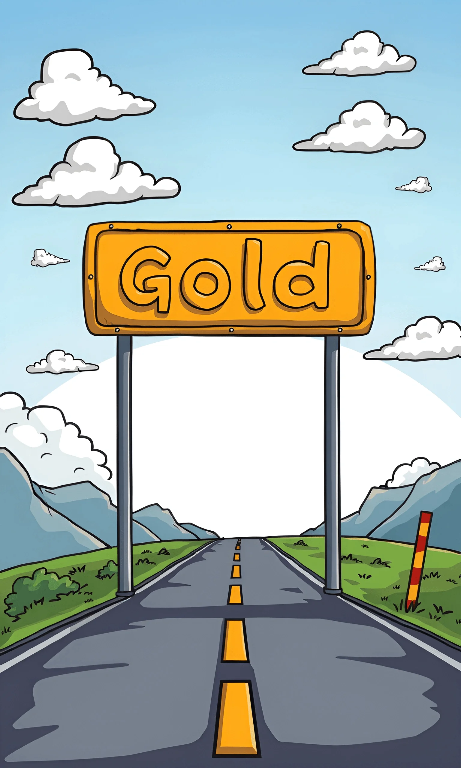 Road Sign to Gold - Free Download - AI Scribbles