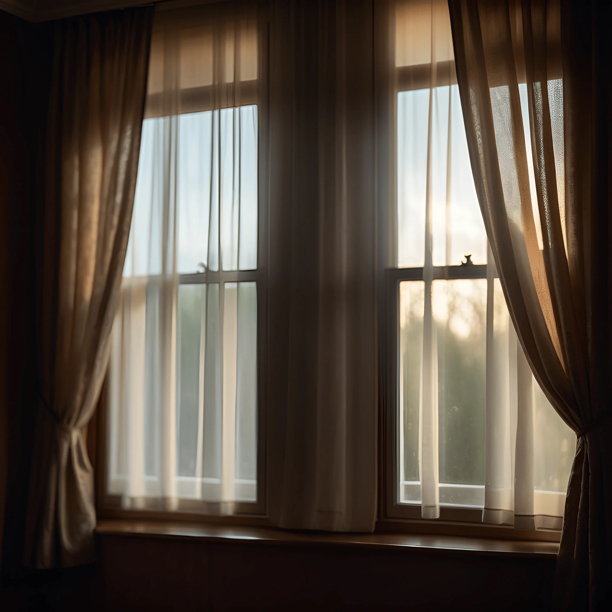 Draped Windows Sunset Light Through Draped Windows - Free Download - AI Scribbles