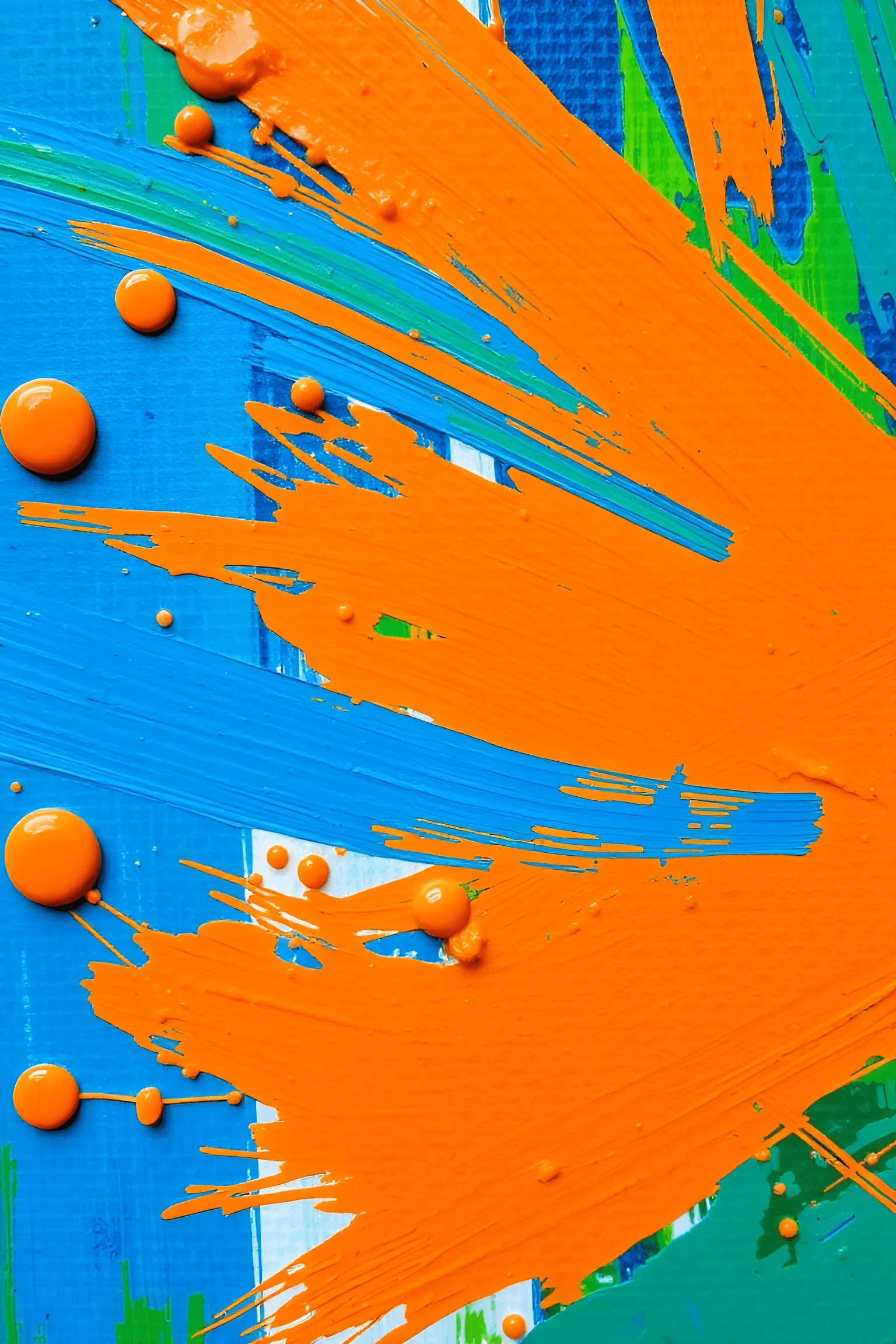 Abstract Orange and Blue Paint Strokes - Free Download - AI Scribbles