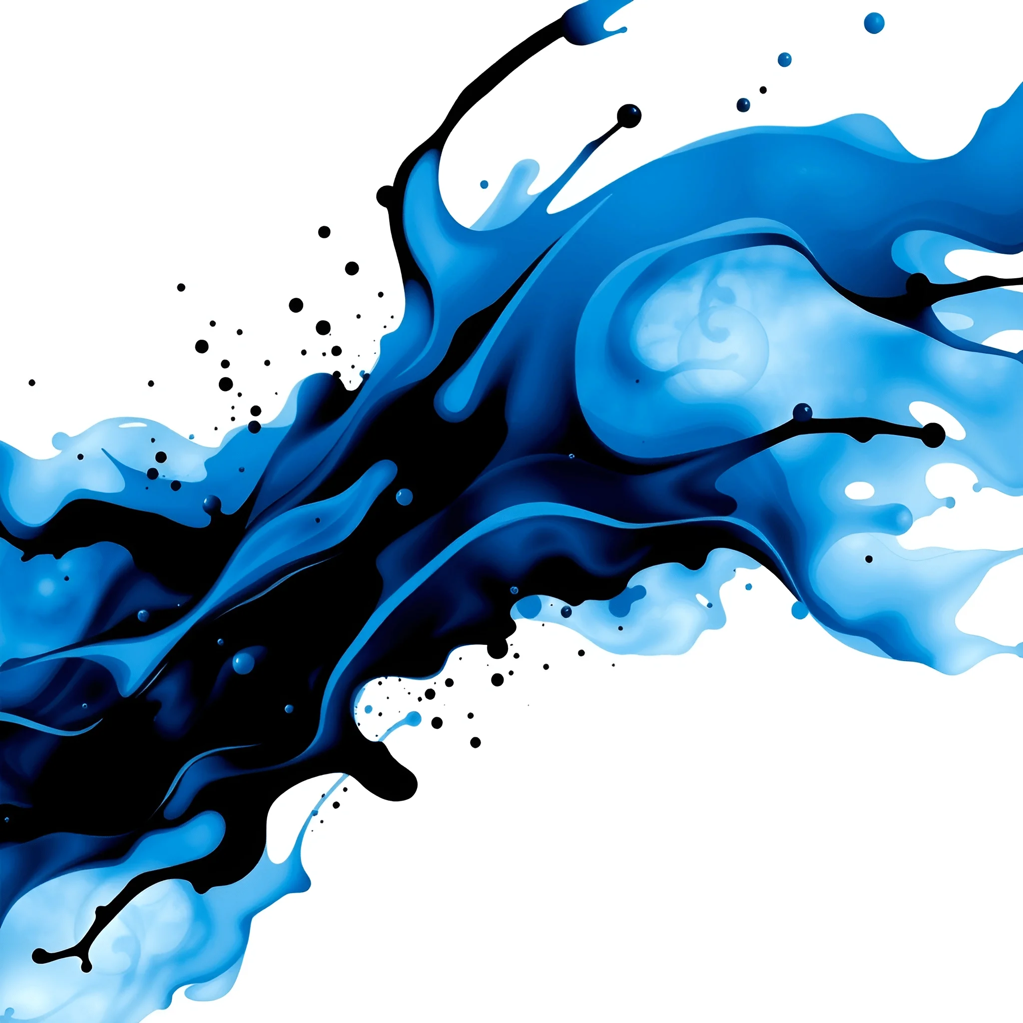 Blue Ink Slash Blue and Black Ink Splash Abstract - Free Download - AI Scribbles