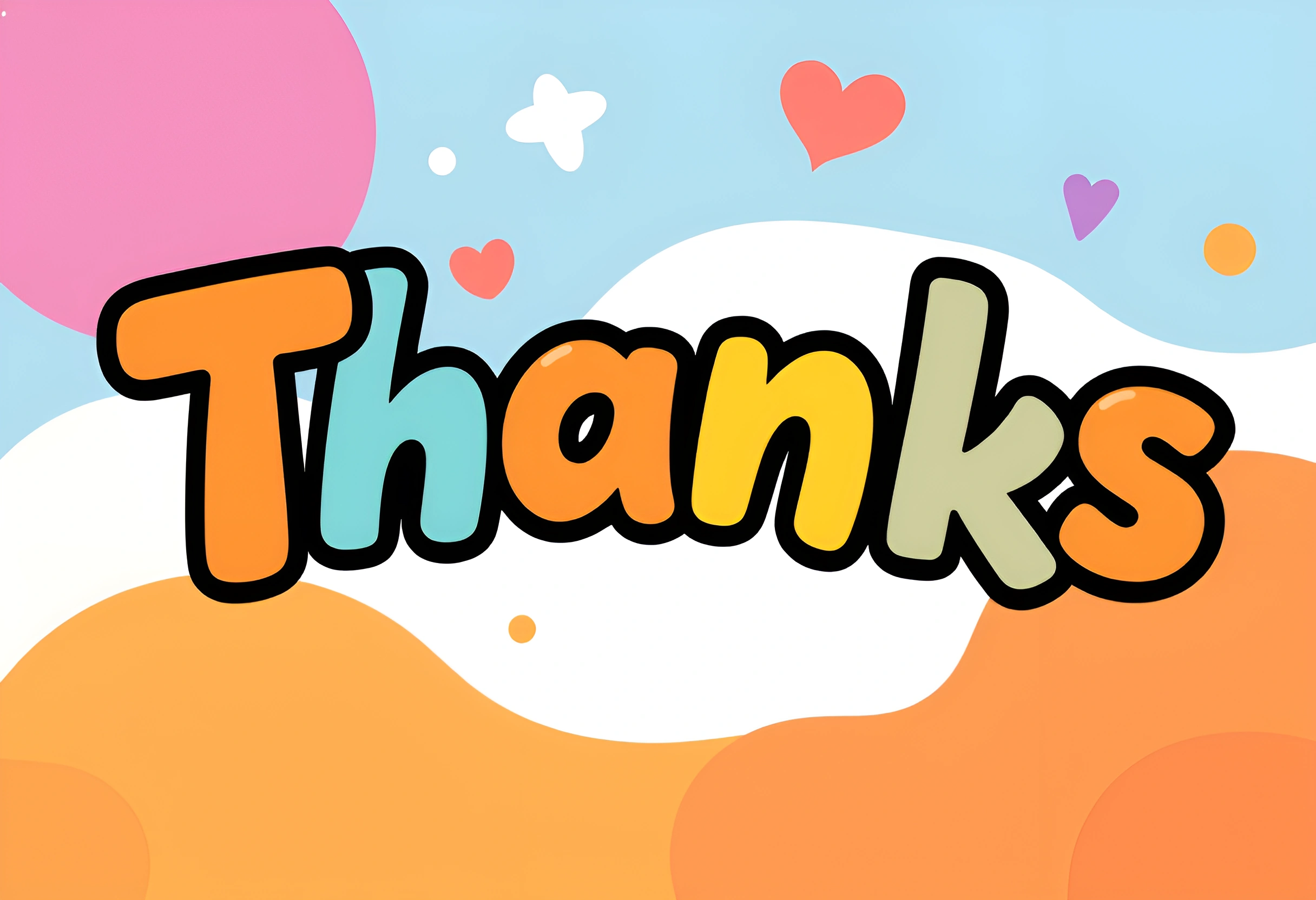 Colorful Thanks Graphic - Free Download - AI Scribbles