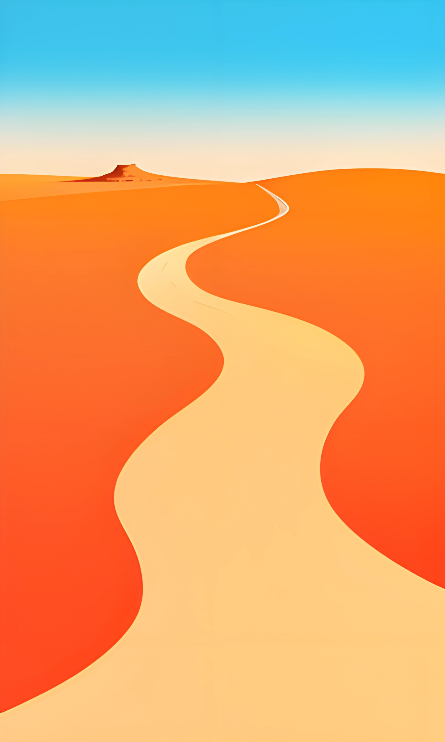 road in the desert with a sky background