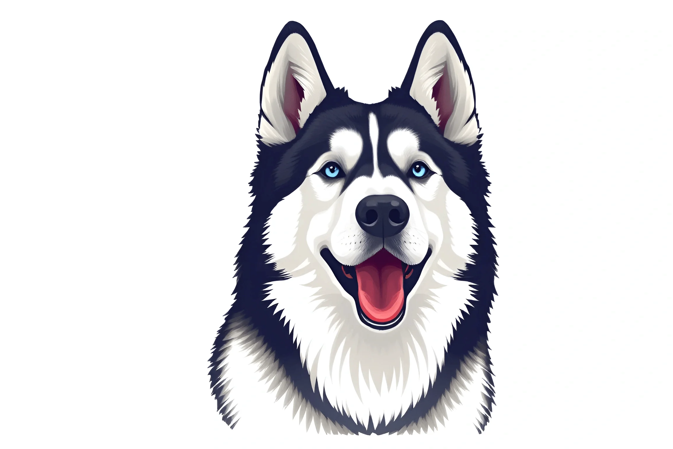 Illustration of a Happy Husky Dog - Free Download - AI Scribbles