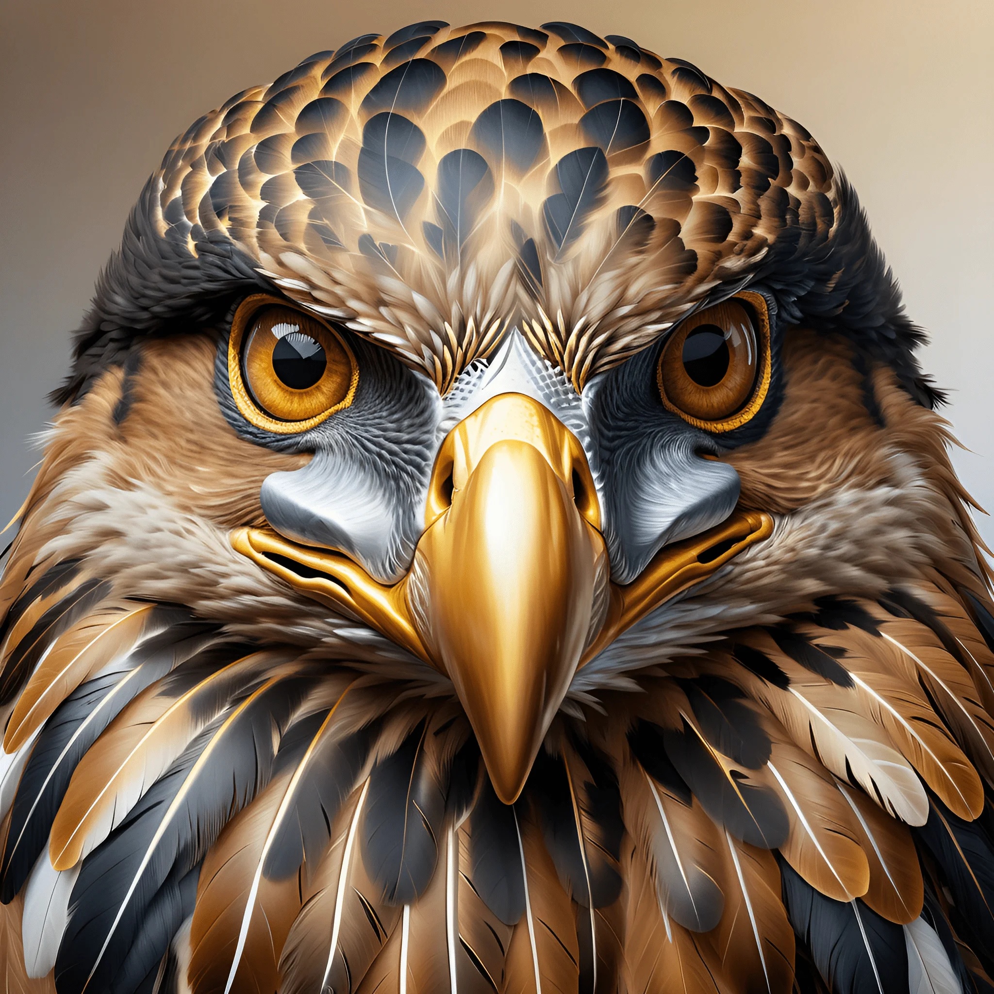 Majestic Golden-Eyed Hawk Portrait - Free Download - AI Scribbles