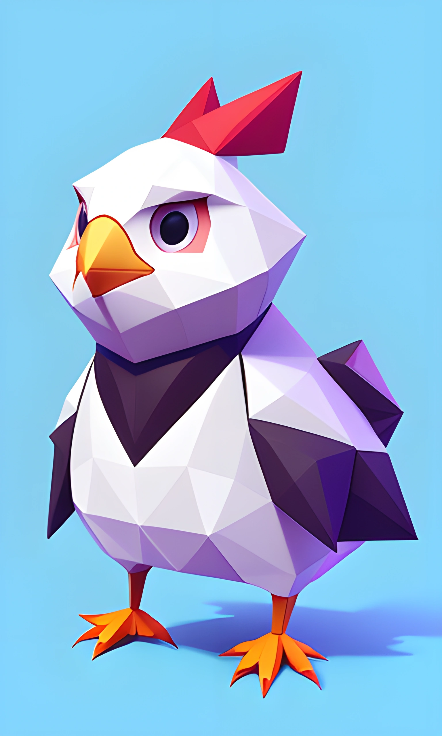 Poly Block Chicken Low Poly Chicken Art - Free Download - AI Scribbles