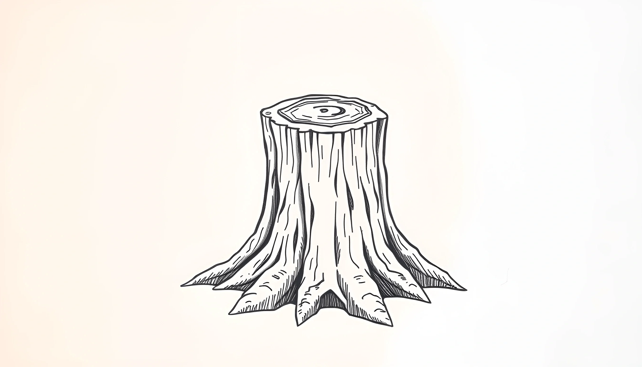 Scribbles Roots Illustrated Tree Stump With Roots - Free Download - AI Scribbles