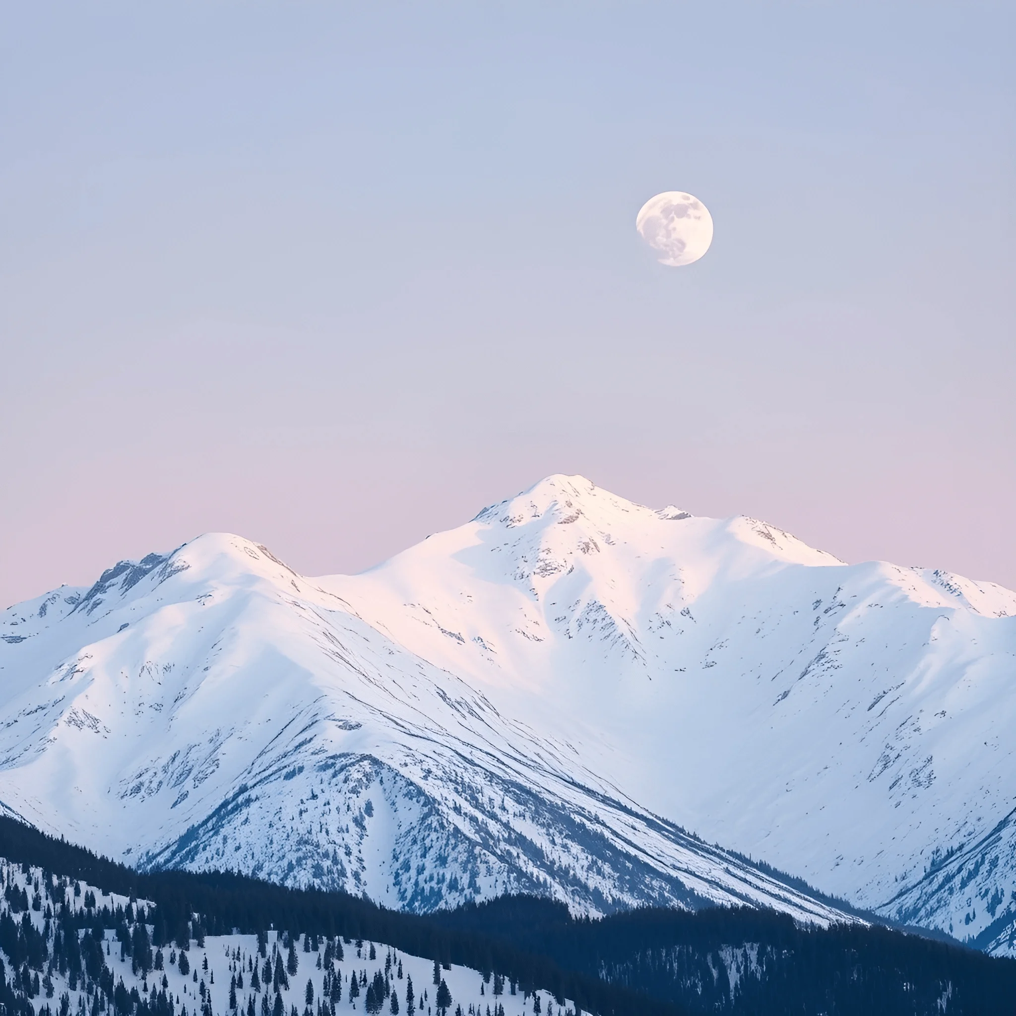 Snow-Capped Mountains Under Full Moon - Free Download - AI Scribbles