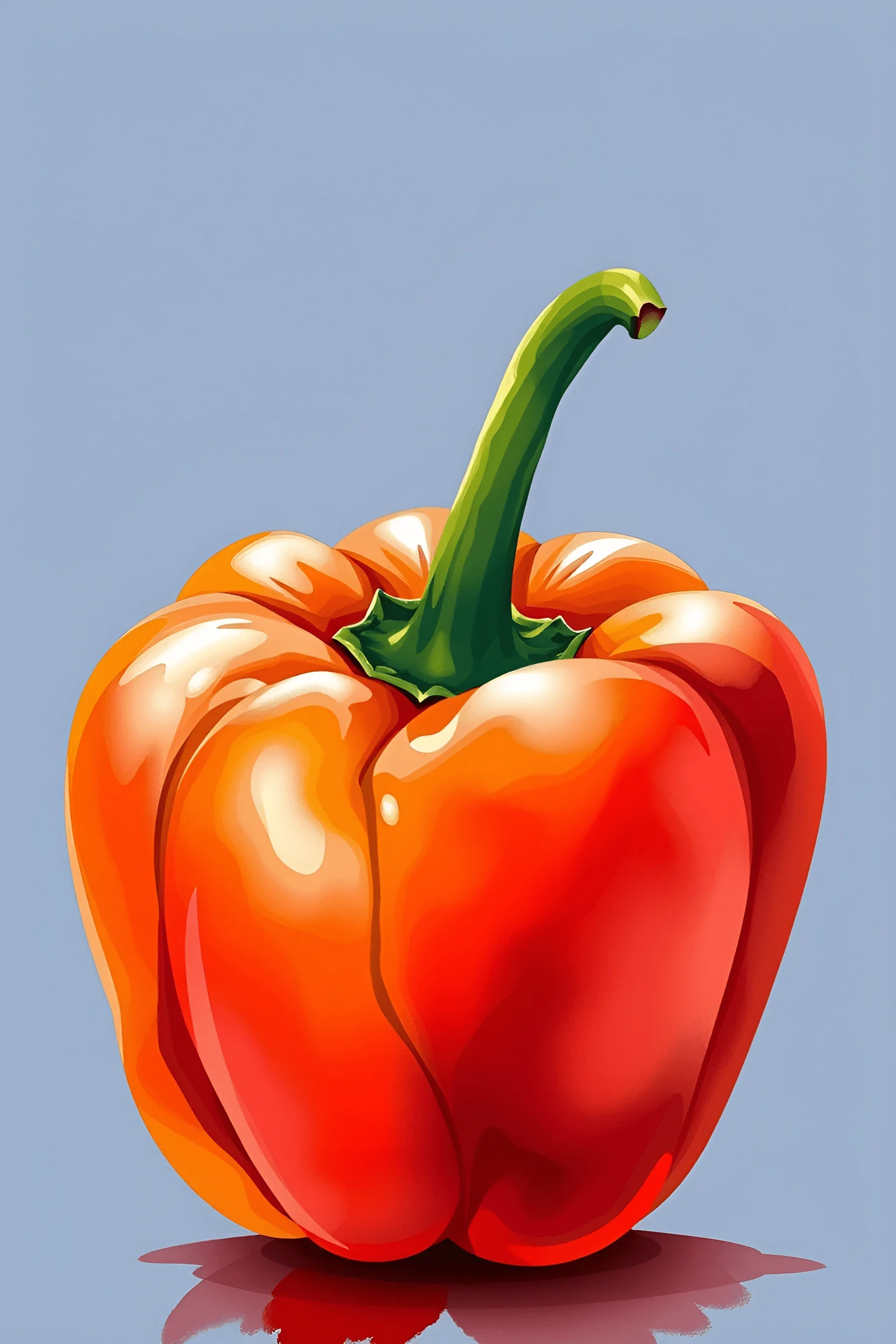 Detailed Digital Illustration of an Orange Bell Pepper - Free Download ...