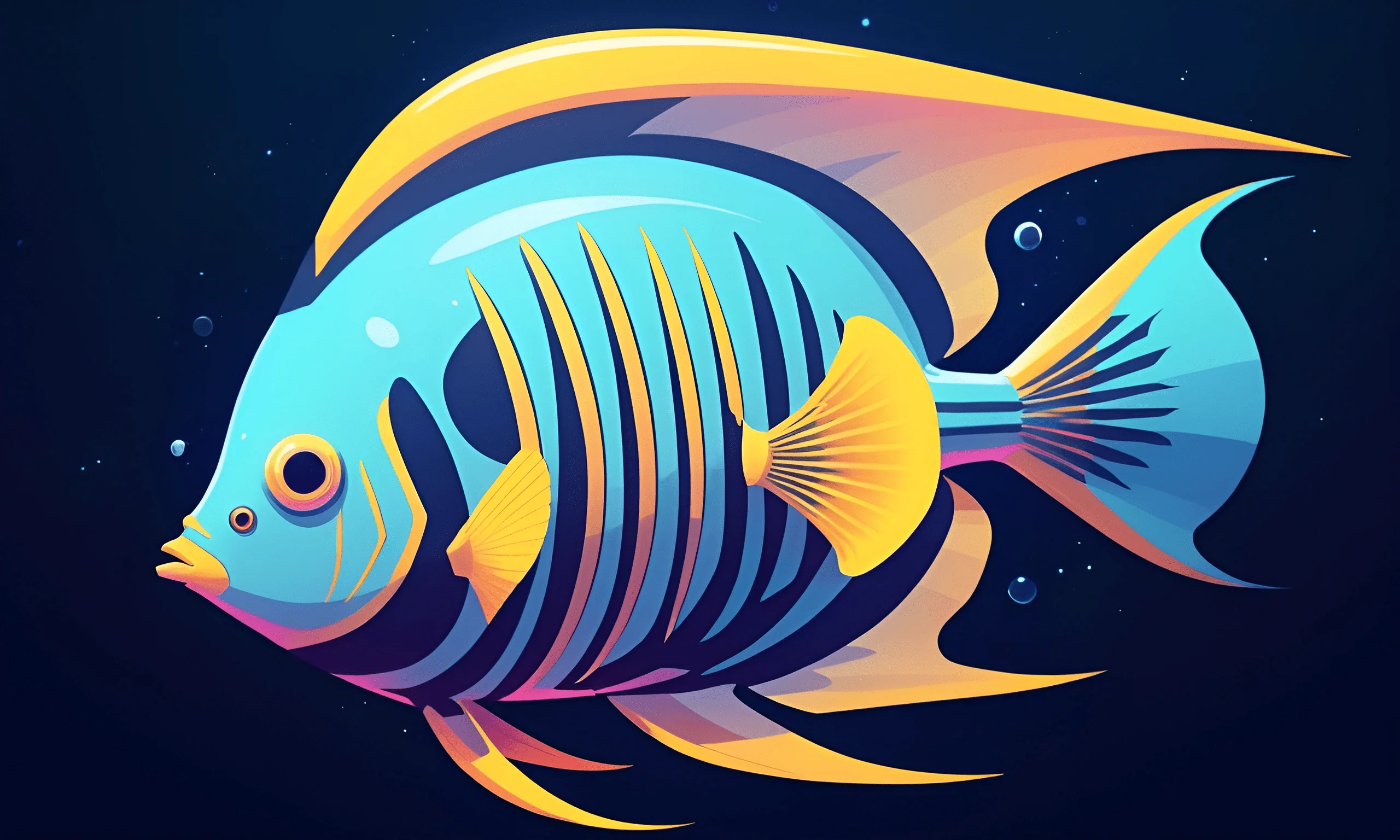 Blue Fish Colorfull Vibrant Blue Tropical Fish - Free Download - AI Scribbles