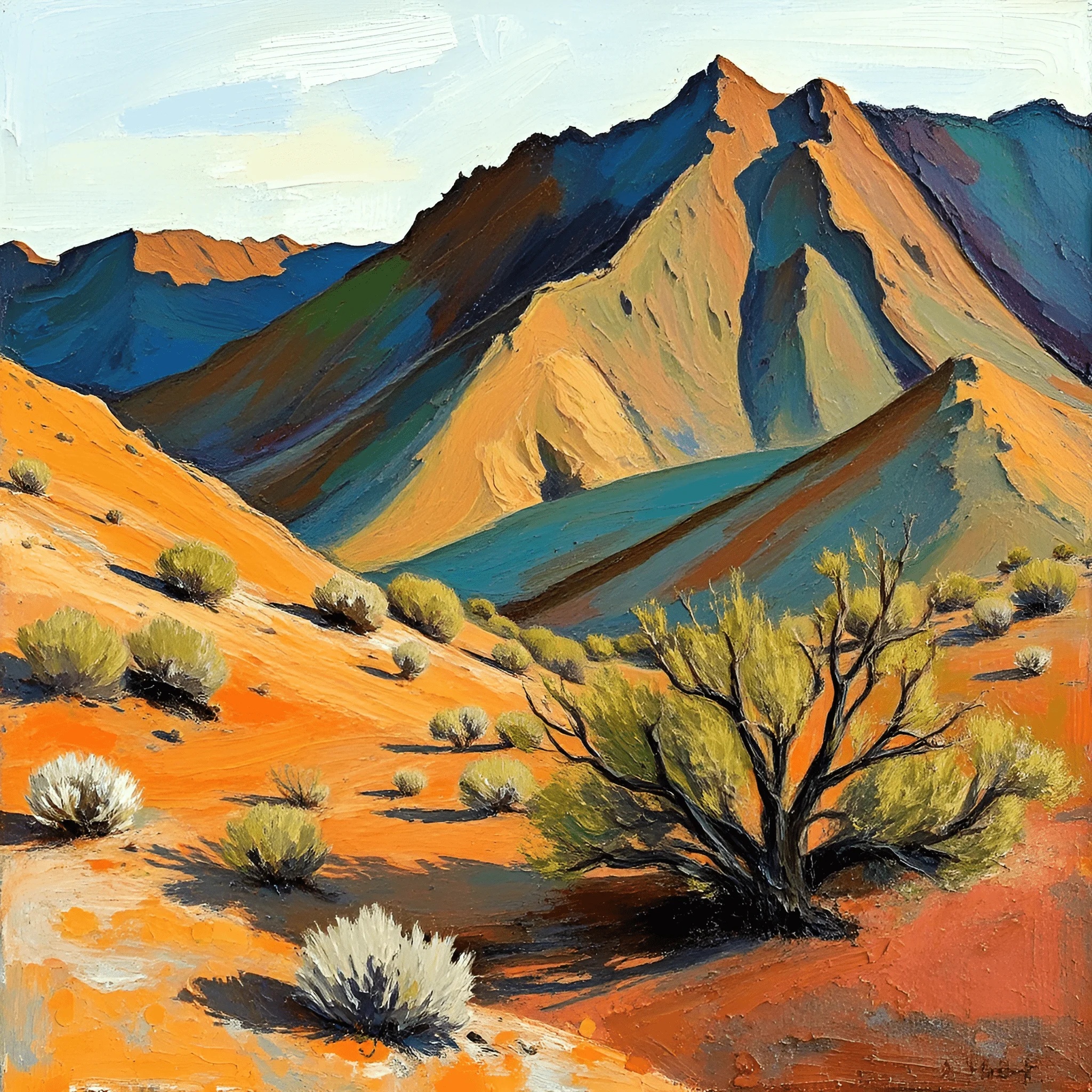 Desert Landscape with Majestic Mountains - Free Download - AI Scribbles