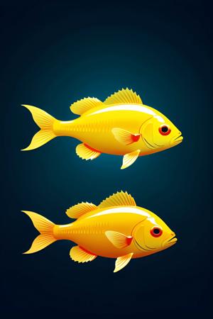 Illustration of Two Yellow Fish - Free Download - AI Scribbles