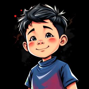 Cartoon Boy with Colorful Background - Free Download - AI Scribbles