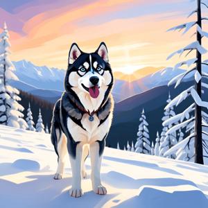 Majestic Siberian Husky in a Winter Landscape - Free Download - AI ...