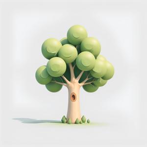 Blooming Cartoon Tree - Free Download - AI Scribbles