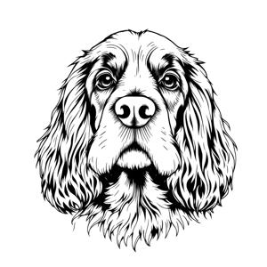 Stylized Black Cocker Spaniel Portrait - Free Download - AI Scribbles