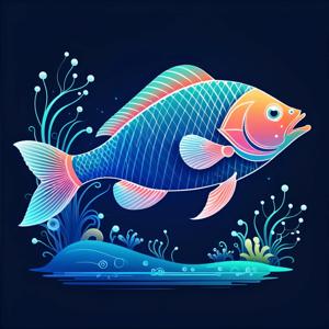 Vibrant Digital Illustration of a Fish - Free Download - AI Scribbles
