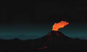 Erupting Volcano With Lava Flow At Night - Free Download - AI Scribbles
