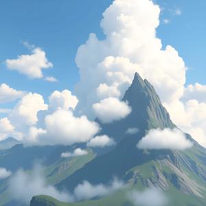 Mountain Landscape Under Soft Pink Clouds - Free Download - AI Scribbles