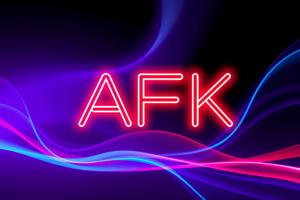 Neon AFK Sign with Abstract Background - Free Download - AI Scribbles