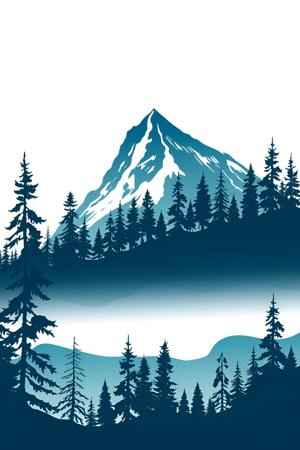Majestic Mountain Landscape with Pine Trees - Free Download - AI Scribbles
