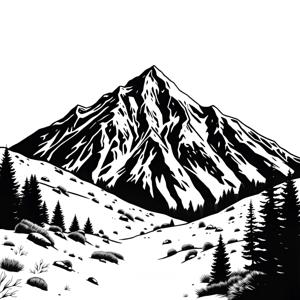 Black and White Mountain Landscape Illustration - Free Download - AI ...