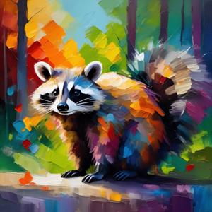 Abstract Raccoon Portrait - Free Download - AI Scribbles