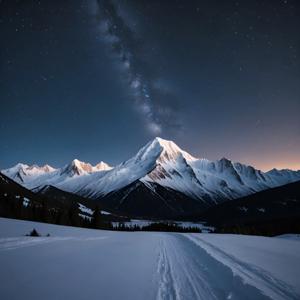Majestic Mountain Under Starry Night Sky - Free Download - AI Scribbles