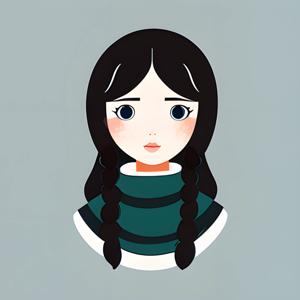 Illustrated Girl Portrait - Free Download - AI Scribbles