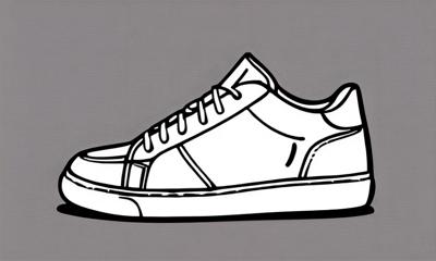 A minimalist black and white line drawing of a sneaker, showcasing the simplicity and elegance of monochrome art.