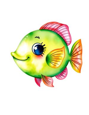 Playful Cartoon Fish Drawing - Free Download - AI Scribbles