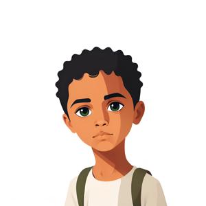 A digital illustration of a young boy wearing a backpack, showcasing a clean and minimalistic art style. Perfect for educational and children's content.