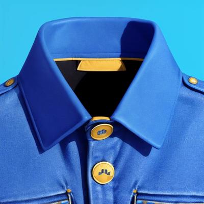 A vibrant image of a blue jacket with yellow details, perfect for a fashion-forward wardrobe. High-definition photo showcasing modern streetwear style.