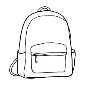 Outline Drawing Of Backpack With Front Pocket - Free Download - AI ...